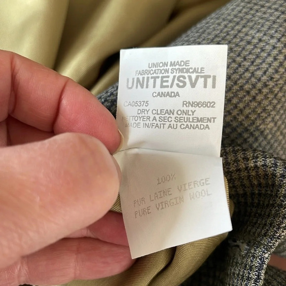 VINTAGE Oscar De La Renta Mens Blue Grey Wool 3 Button Single Breast Jacket 42L - Picture 11 of 14